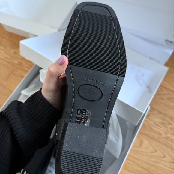 NWT Anine Bing Ryder Biker Boots Mid-Calf Shaft Metal Toe Cap Low Stack Heels 41 - Picture 9 of 9